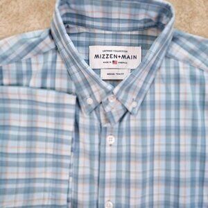 Made in America Mizzen + Main Shirt Trim Fit Short Sleeve Button-Down Men's Sz M